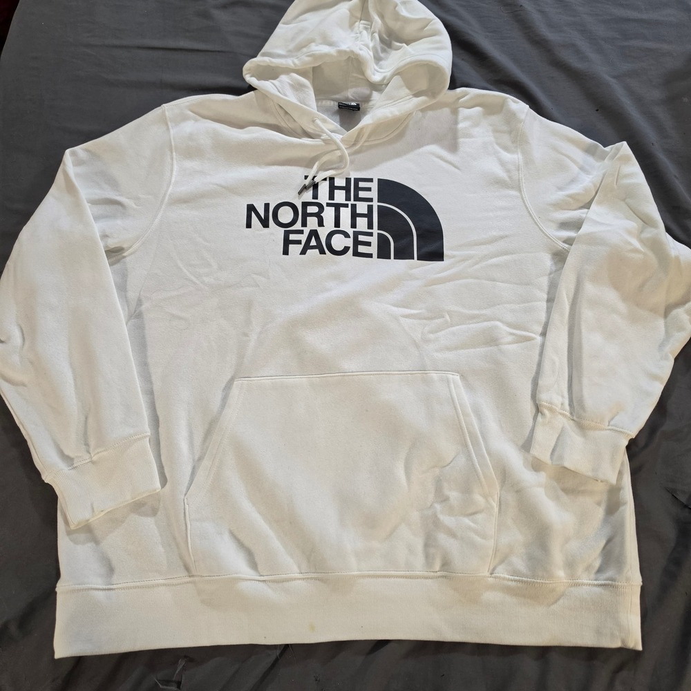 The North Face Mens Half Dome Pullover Hoodie White Black Logo XXXL NF0A7UNL